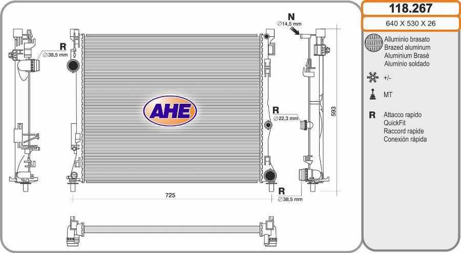 AHE 118.267 - Radiatore, Raffreddamento motore autozon.pro