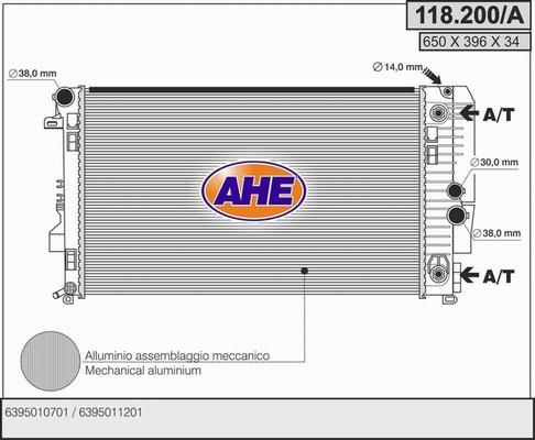 AHE 118.200/A - Radiatore, Raffreddamento motore autozon.pro