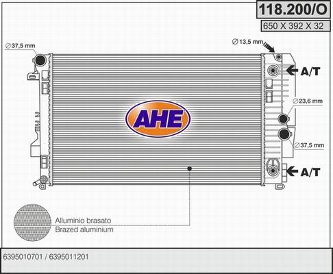 AHE 118.200/O - Radiatore, Raffreddamento motore autozon.pro