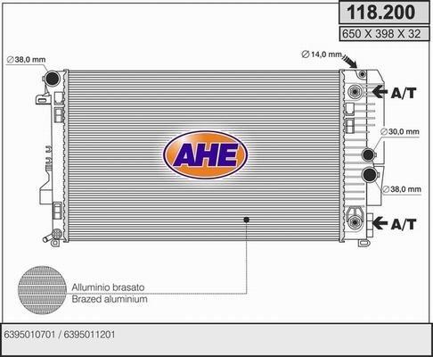 AHE 118.200 - Radiatore, Raffreddamento motore autozon.pro