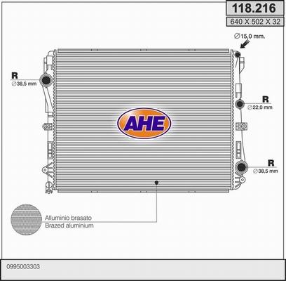 AHE 118.216 - Radiatore, Raffreddamento motore autozon.pro