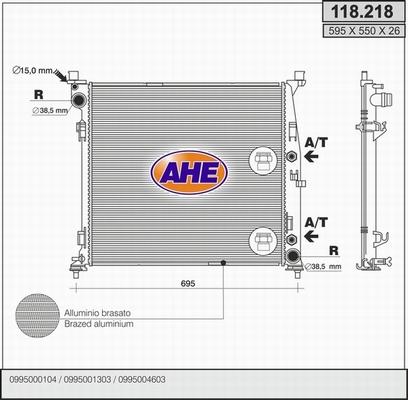 AHE 118.218 - Radiatore, Raffreddamento motore autozon.pro