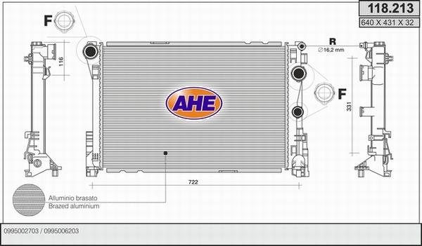 AHE 118.213 - Radiatore, Raffreddamento motore autozon.pro