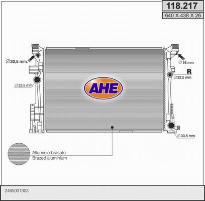 AHE 118.217 - Radiatore, Raffreddamento motore autozon.pro