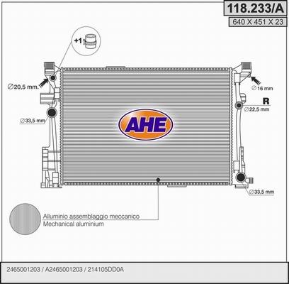 AHE 118.233/A - Radiatore, Raffreddamento motore autozon.pro