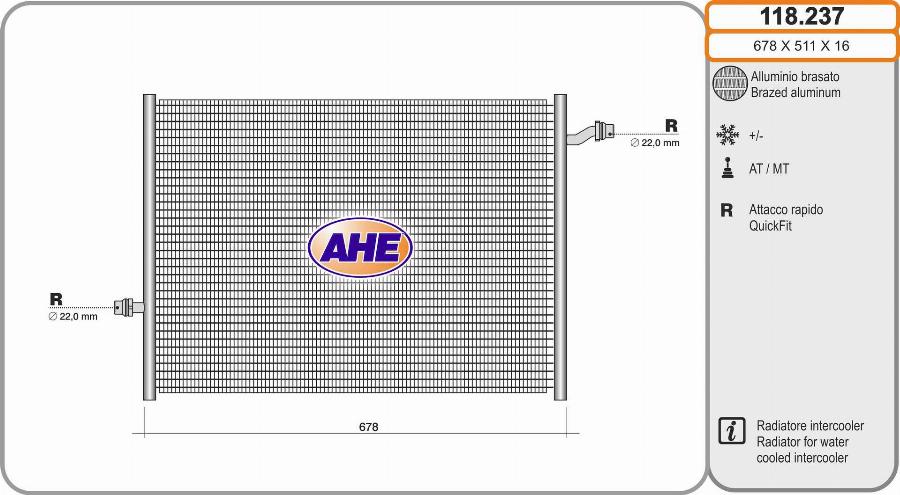 AHE 118.237 - Radiatore, Raffreddamento motore autozon.pro