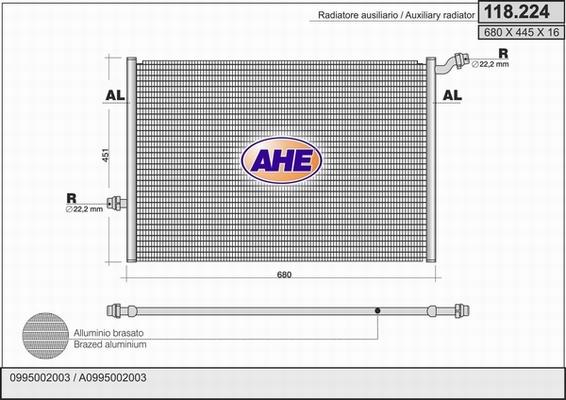 AHE 118.224 - Radiatore, Raffreddamento motore autozon.pro