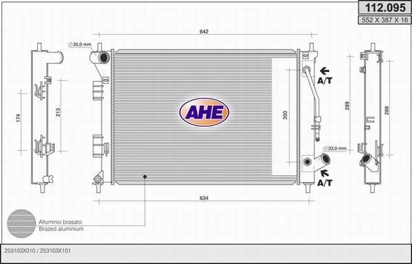 AHE 112.095 - Radiatore, Raffreddamento motore autozon.pro