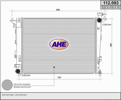 AHE 112.093 - Radiatore, Raffreddamento motore autozon.pro