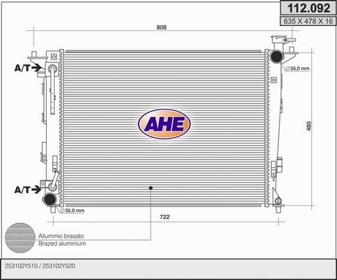 AHE 112.092 - Radiatore, Raffreddamento motore autozon.pro