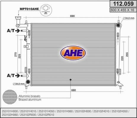 AHE 112.059 - Radiatore, Raffreddamento motore autozon.pro