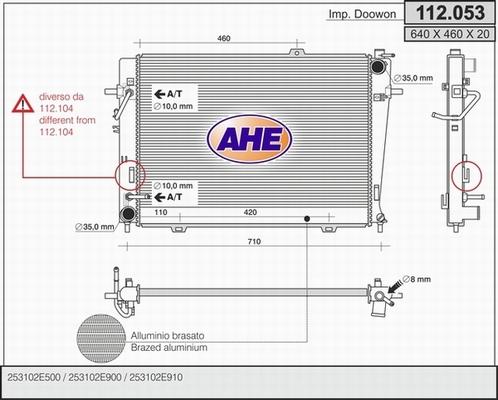 AHE 112.053 - Radiatore, Raffreddamento motore autozon.pro