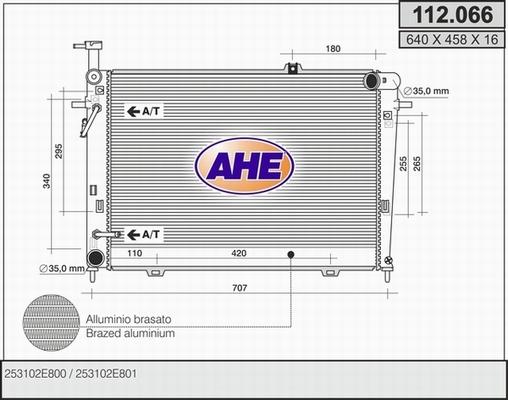 AHE 112.066 - Radiatore, Raffreddamento motore autozon.pro