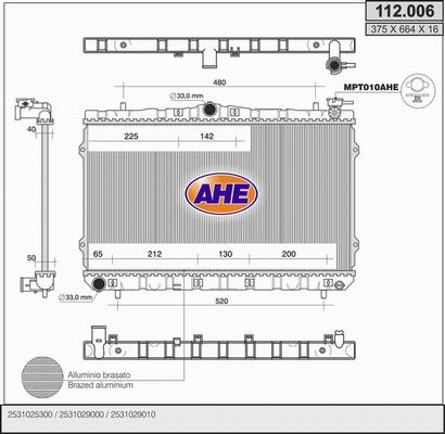 AHE 112.006 - Radiatore, Raffreddamento motore autozon.pro