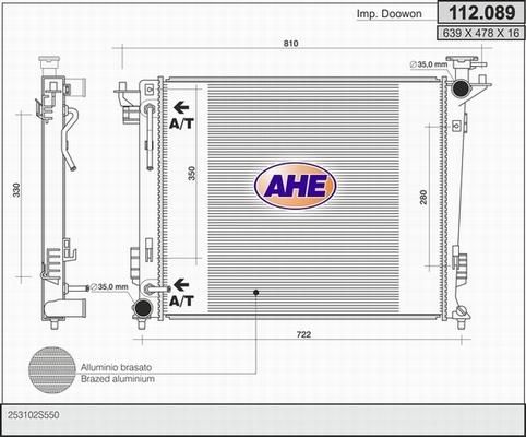 AHE 112.089 - Radiatore, Raffreddamento motore autozon.pro