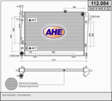 AHE 112.084 - Radiatore, Raffreddamento motore autozon.pro