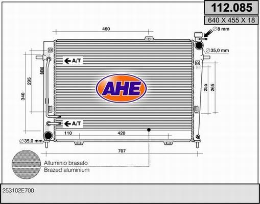 AHE 112.085 - Radiatore, Raffreddamento motore autozon.pro