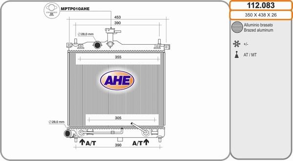 AHE 112.083 - Radiatore, Raffreddamento motore autozon.pro