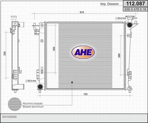 AHE 112.087 - Radiatore, Raffreddamento motore autozon.pro