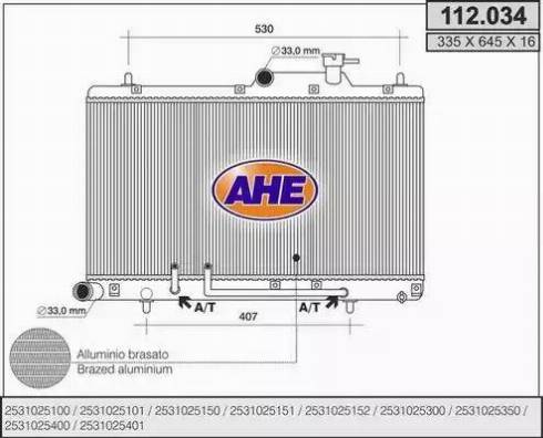 AHE 112.034 - Radiatore, Raffreddamento motore autozon.pro