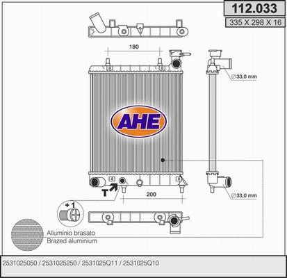 AHE 112.033 - Radiatore, Raffreddamento motore autozon.pro