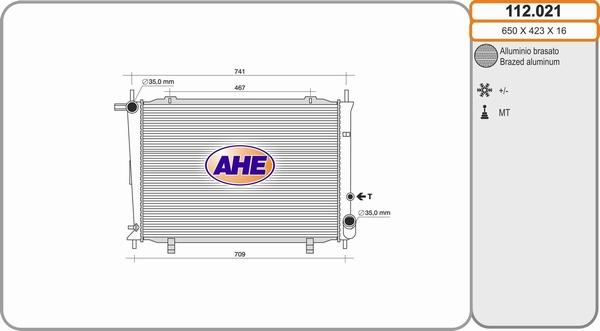 AHE 112.021 - Radiatore, Raffreddamento motore autozon.pro