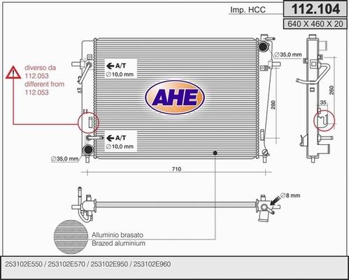 AHE 112.104 - Radiatore, Raffreddamento motore autozon.pro