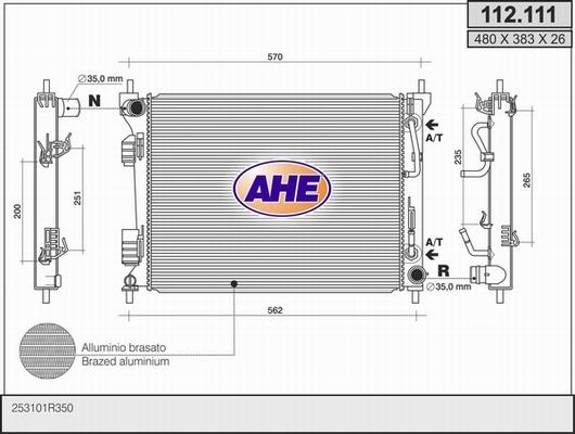 AHE 112.111 - Radiatore, Raffreddamento motore autozon.pro