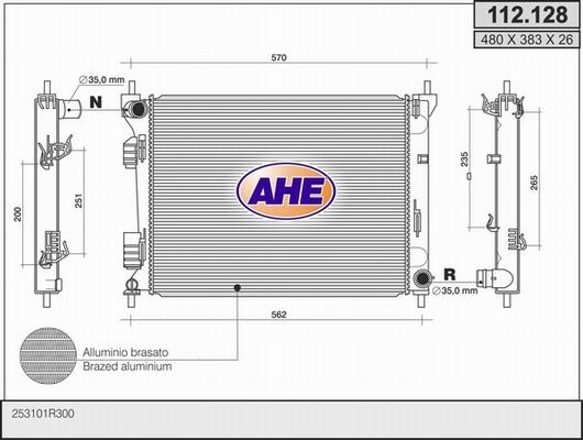 AHE 112.128 - Radiatore, Raffreddamento motore autozon.pro