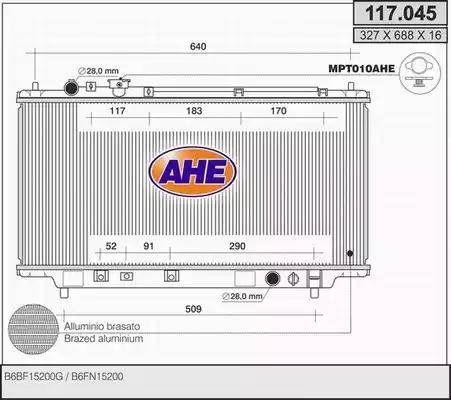 AHE 117.045 - Radiatore, Raffreddamento motore autozon.pro