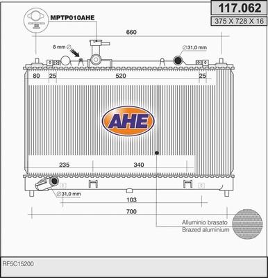 AHE 117.062 - Radiatore, Raffreddamento motore autozon.pro