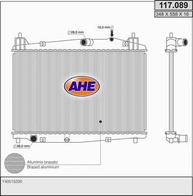 AHE 117.089 - Radiatore, Raffreddamento motore autozon.pro