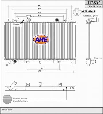 AHE 117.084 - Radiatore, Raffreddamento motore autozon.pro