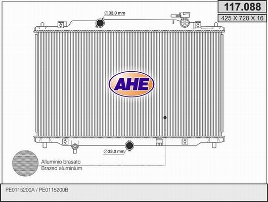 AHE 117.088 - Radiatore, Raffreddamento motore autozon.pro