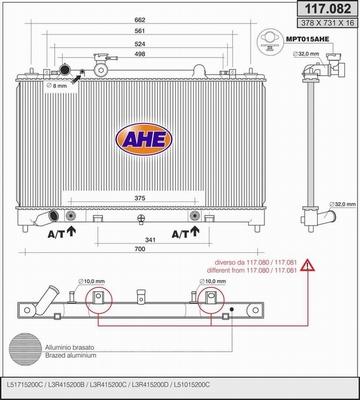 AHE 117.082 - Radiatore, Raffreddamento motore autozon.pro