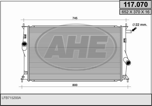 AHE 117.070 - Radiatore, Raffreddamento motore autozon.pro