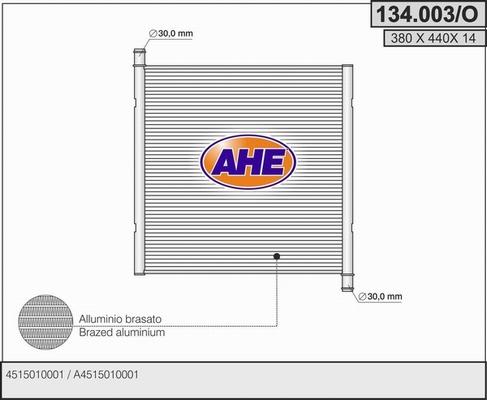 AHE 134.003/O - Radiatore, Raffreddamento motore autozon.pro