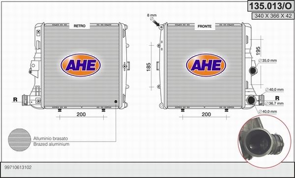 AHE 135.013/O - Radiatore, Raffreddamento motore autozon.pro