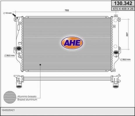 AHE 130.342 - Radiatore, Raffreddamento motore autozon.pro