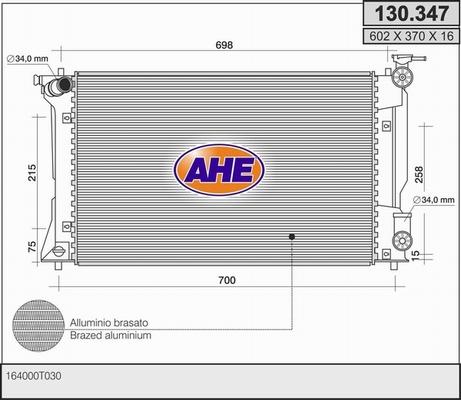 AHE 130.347 - Radiatore, Raffreddamento motore autozon.pro