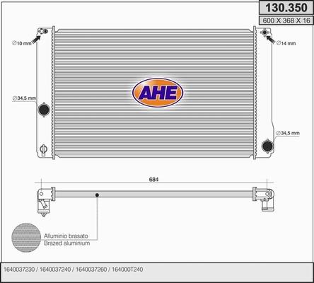 AHE 130.350 - Radiatore, Raffreddamento motore autozon.pro