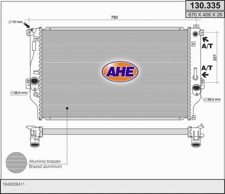 AHE 130.335 - Radiatore, Raffreddamento motore autozon.pro