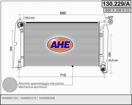 AHE 130.229/A - Radiatore, Raffreddamento motore autozon.pro