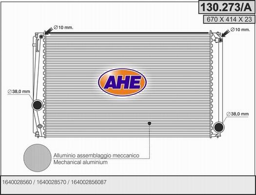 AHE 130.273/A - Radiatore, Raffreddamento motore autozon.pro