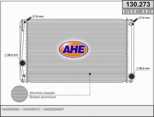 AHE 130.273 - Radiatore, Raffreddamento motore autozon.pro