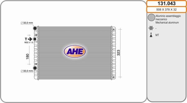 AHE 131.043 - Radiatore, Raffreddamento motore autozon.pro