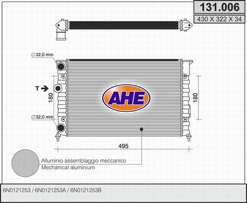 AHE 131.006 - Radiatore, Raffreddamento motore autozon.pro