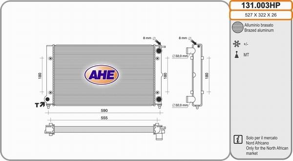 AHE 131.003HP - Radiatore, Raffreddamento motore autozon.pro