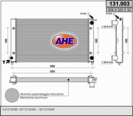 AHE 131.003 - Radiatore, Raffreddamento motore autozon.pro