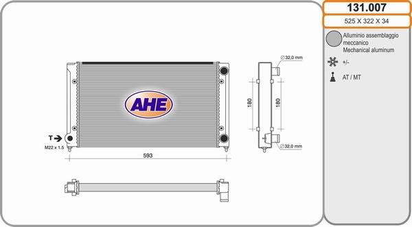 AHE 131.007 - Radiatore, Raffreddamento motore autozon.pro